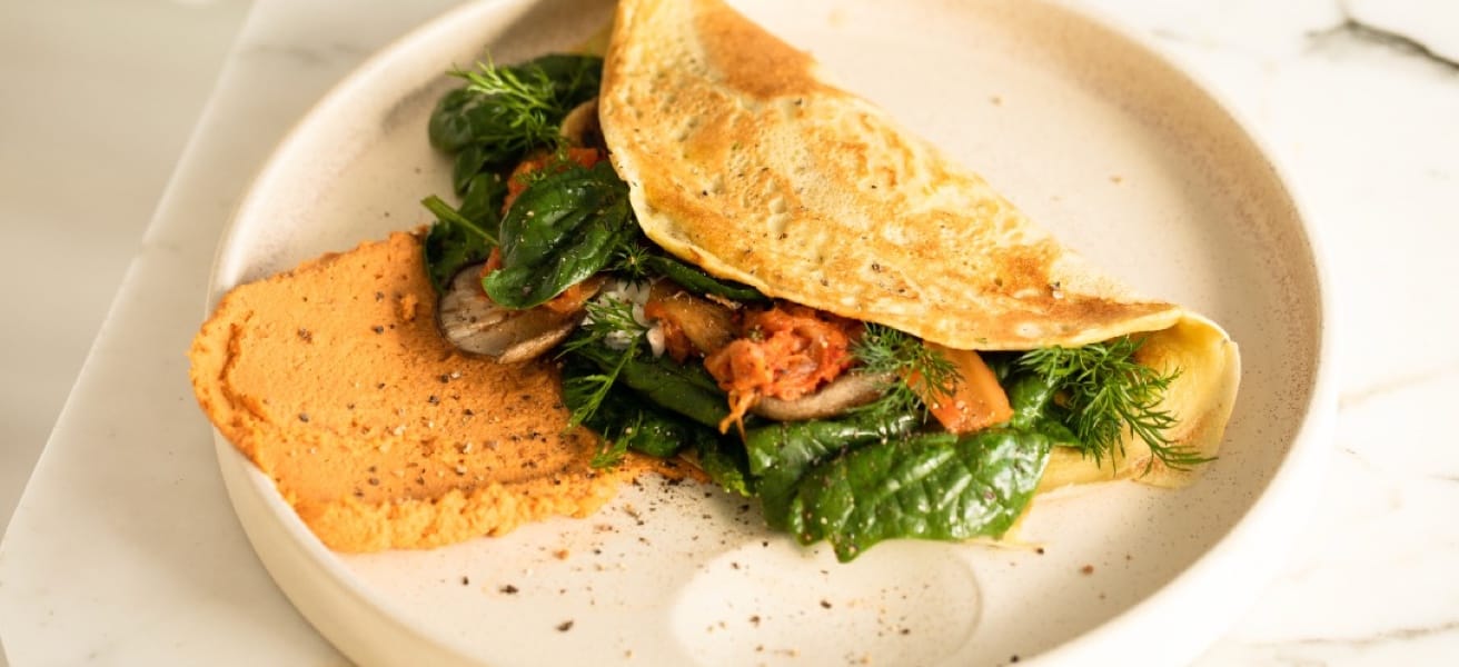 Freshly cooked Omelette on a plate